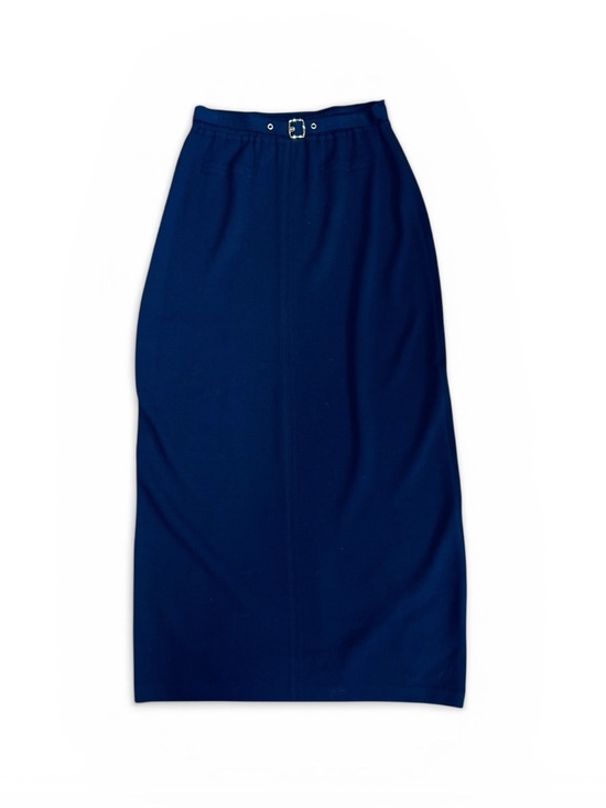 St John Sport Dresses & Skirts - St. John Sport Women’s Sz M Navy Blue Santana Knit Midi Skirt Buckle Belt